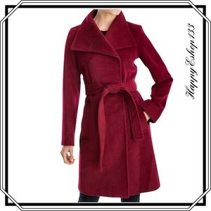 Michael Kors Women’s Belted Asymmetrical Wool Blend Trench Coat